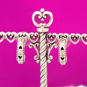 BRIGHTON RETIRED SHOT THRU THE HEART HOOP POST EARRINGS NWOT